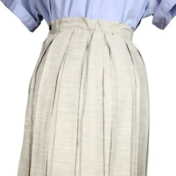 Vintage 50s Pleated Skirt w Paper Tags Metal Zipper Size Small W24-26" - Hey Viv - Picture 5 of 8